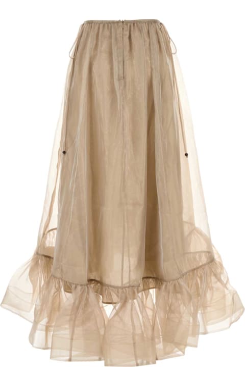 Zimmermann for Women Zimmermann Cappuccino Organza Dawning Skirt