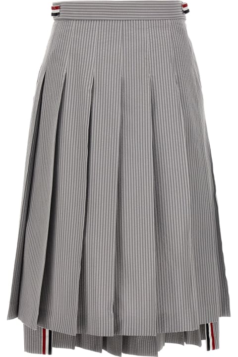 Thom Browne for Women Thom Browne Pleated Midi Skirt