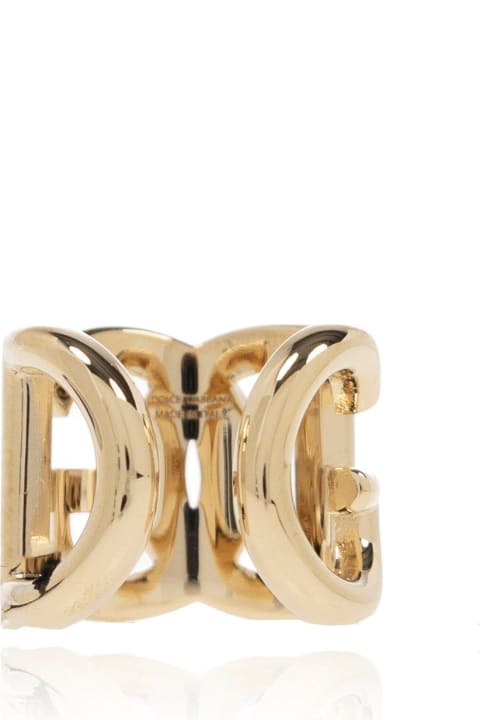 Dolce & Gabbana Rings for Women Dolce & Gabbana Logo Plaque Engraved Ring