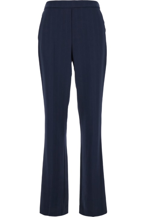 Homeware Theory Blue Flared Pants In Cady Woman