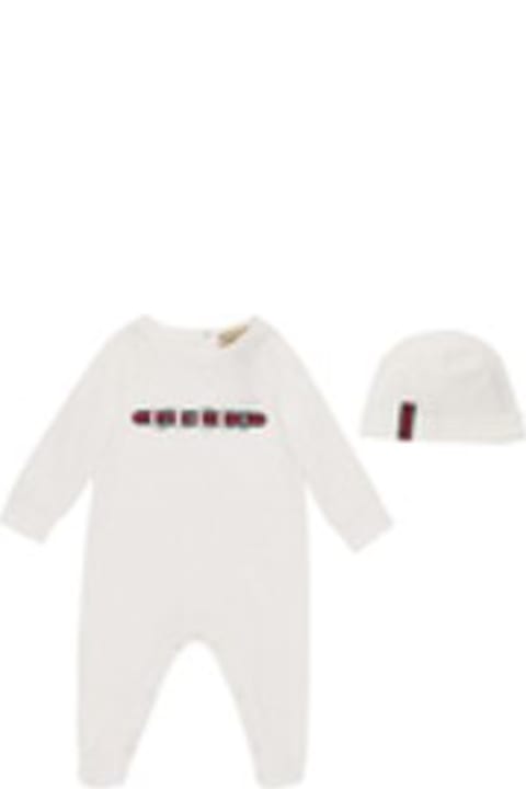 Gucci for Baby Boys Gucci White Babygrow Set For Babykids With Logo