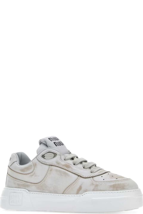 Shoes for Women Miu Miu White Leather Sneakers