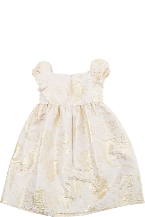 Homeware Emporio Armani Multicolor Dress With Short Puffed Sleeves And All-over Floral Motif In Tech Fabric Girl