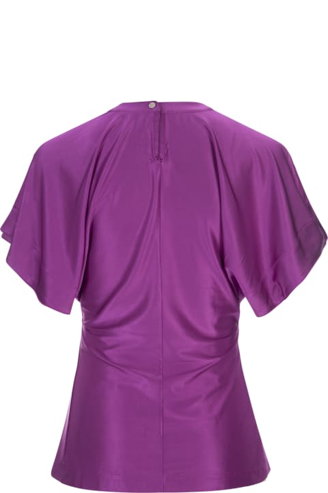 Fashion for Women Paco Rabanne Purple Top With Draping And Buttons