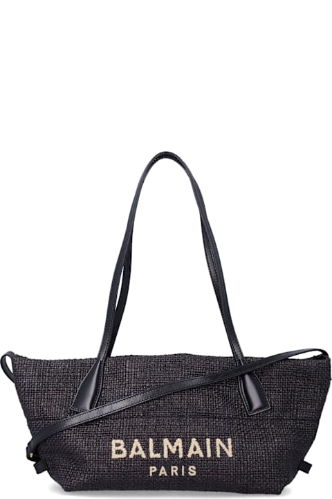 Homeware Balmain Balmain small Track tote bag in raffia