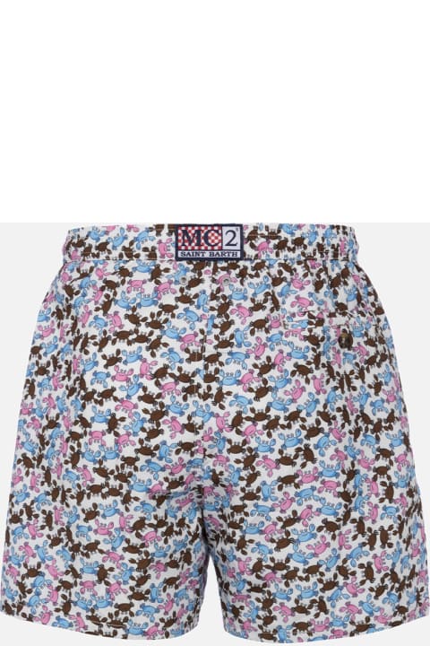 インテリア MC2 Saint Barth Man Lightweight Fabric Swim-shorts Lighting Micro Fantasy With Crabs Print
