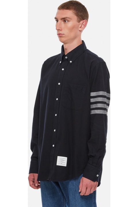 Thom Browne لـ Men Thom Browne Straight Fit Shirt W/ Tonal 4 Bar In Flannel