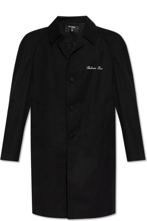 メンズ Balmainのコート＆ジャケット Balmain Logo Detailed Single Breasted Coat