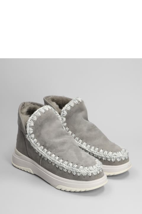 Mou Shoes for Men Mou Eskimo Jogger Sneakers In Grey Suede