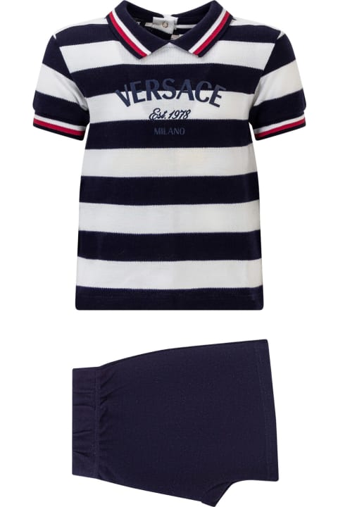 ベビーボーイズ Versaceのボディスーツ＆セットアップ Versace Polo And Shorts Set