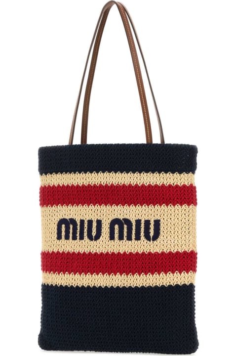 Miu Miu Totes for Women Miu Miu Multicolor Crochet Shopping Bag