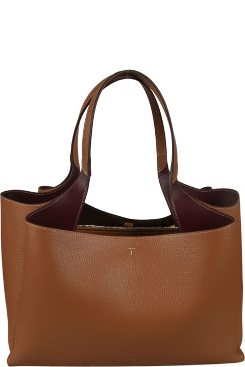 Tod's for Kids Tod's Open Top Grained Leather Tote