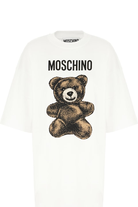 Moschino for Women Moschino White Cotton Oversize T-shirt Dress