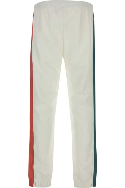 Lacoste Fleeces & Tracksuits for Men Lacoste White Polyester Joggers