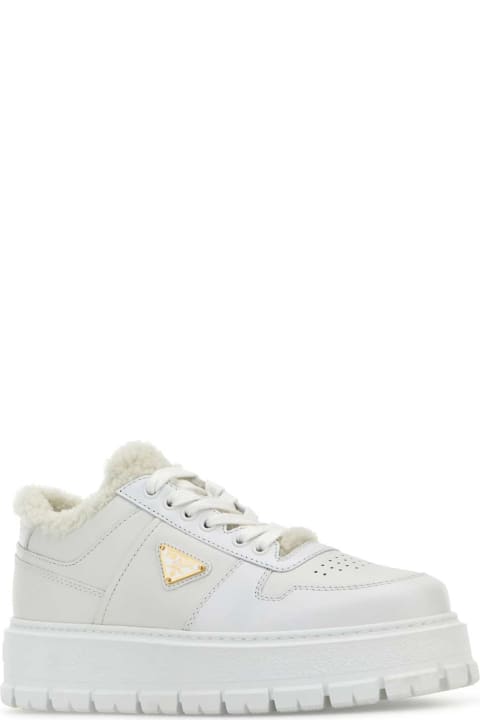 Prada for Women Prada White Leather Sneakers