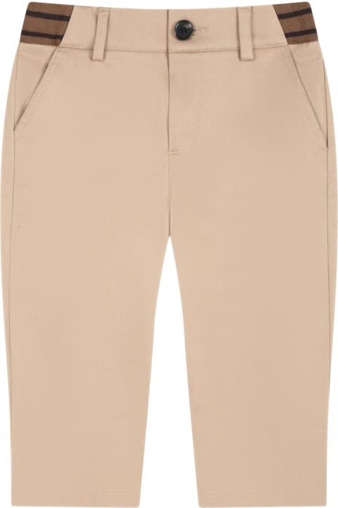 Beige Trousers For Baby Boy With Ff
