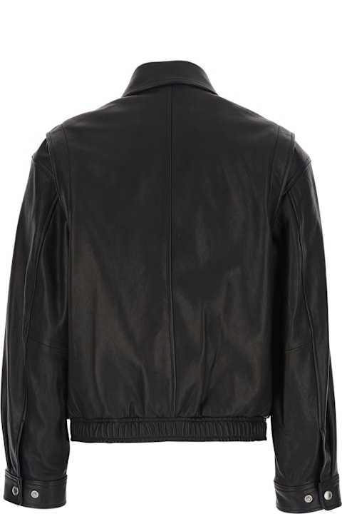 Dunst for Kids Dunst Black Jacket With Classic Collar In Leather Woman