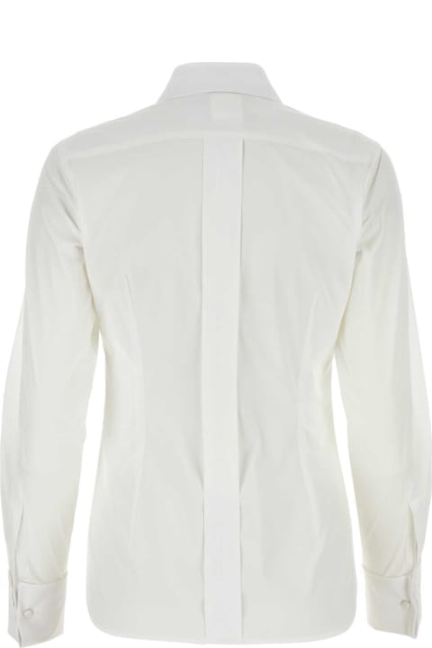 Max Mara Clothing for Women Max Mara White Stretch Poplin Shirt