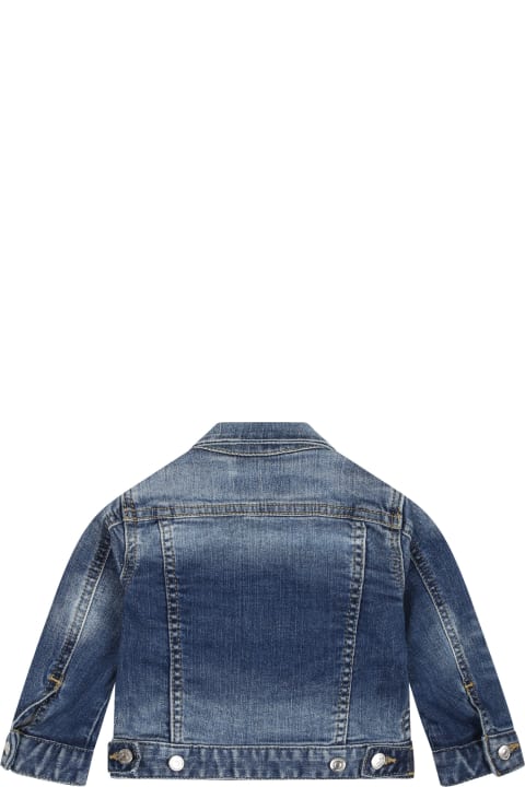 Coats & Jackets for Baby Girls Dsquared2 Denim Jacket For Baby Boy With Logo