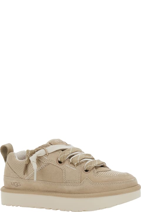 UGG for Homeware UGG 'lo Lowmel' Beige Sneakers With Mesh Inserts And Logo On The Side In Suede Woman