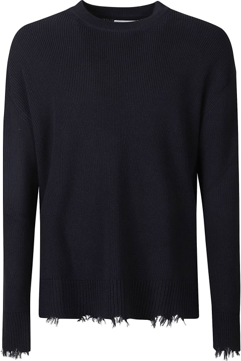 Laneus Sweaters for Men Laneus Destroyed Knitted Sweatshirt