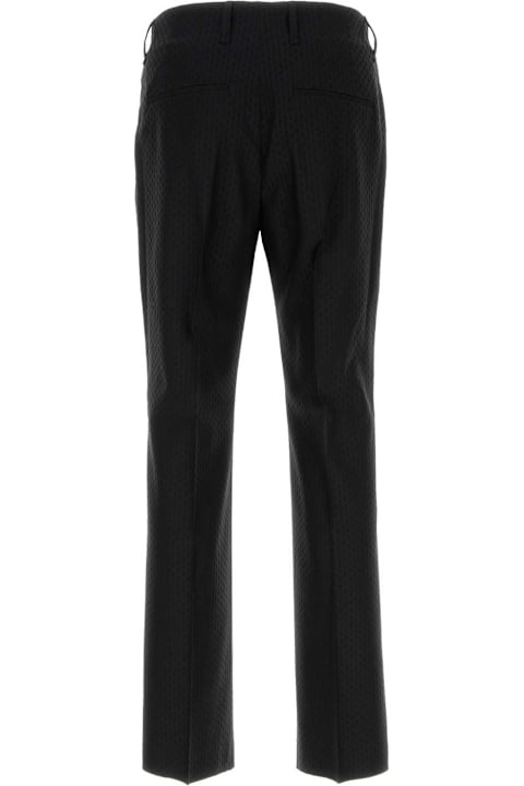 Fendi سراويل لـ القسم الرجالي Fendi Black Wool Blend Pant