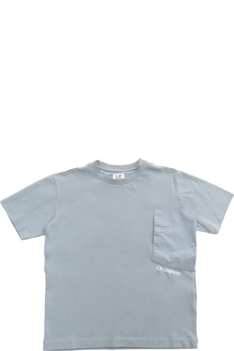 Topwear for Boys C.P. Company Undersixteen Gray T-shirt With Pocket