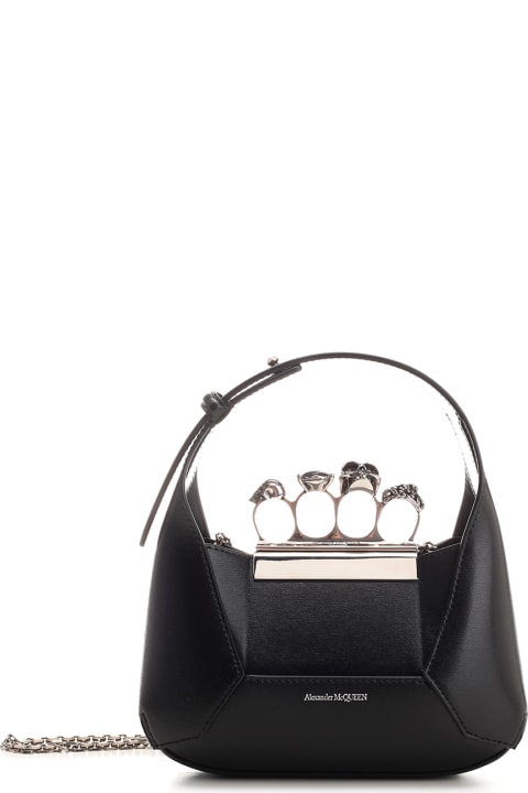 Fashion for Women Alexander McQueen Black Mini Jeweled Hobo Bag