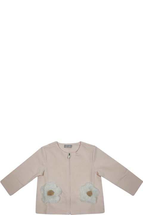 Il Gufo Coats & Jackets for Baby Girls Il Gufo Faux-fur Flowers Fleece Jacket