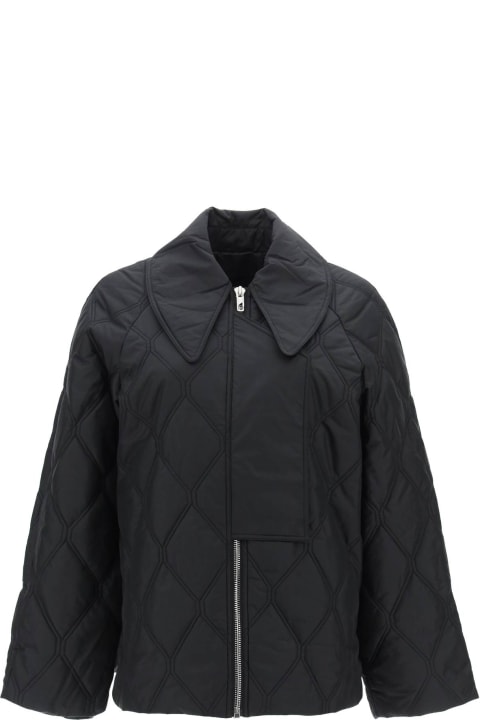 Ganni Coats & Jackets for Women Ganni 'ripstop' Black Nylon Jacket