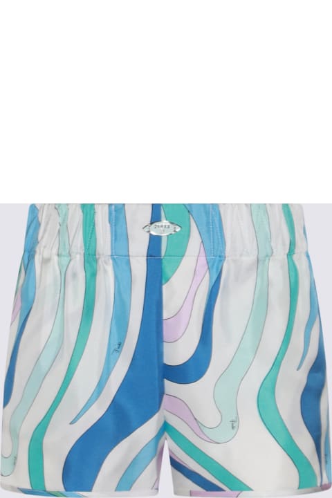 Fashion for Women Pucci Blue And Multicolor Silk Shorts