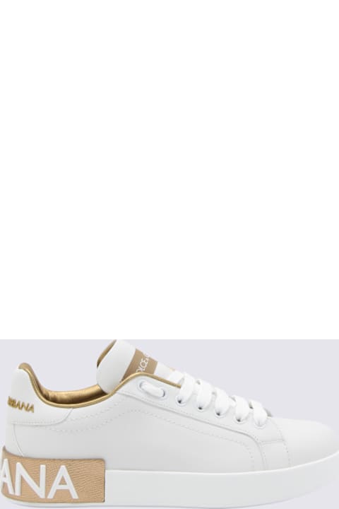 Dolce & Gabbana White Leather Portofino Sneakers