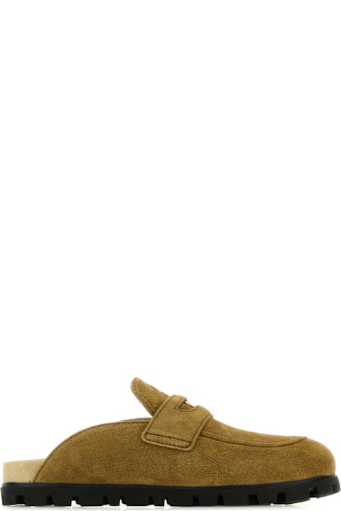 Miu Miu Olive Green Suede Slippers