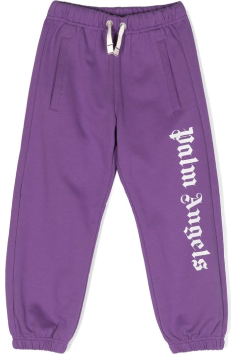 Sale for Kids Palm Angels Purple Joggers With Logo