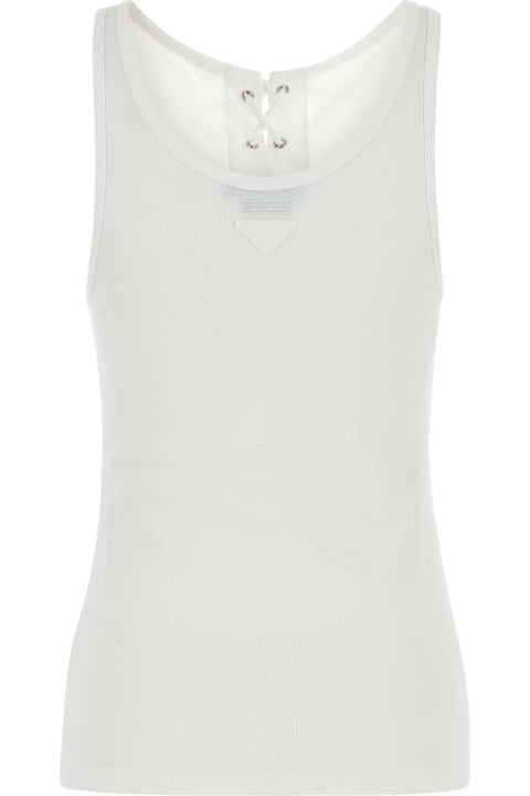 Prada White Cotton Tank Top