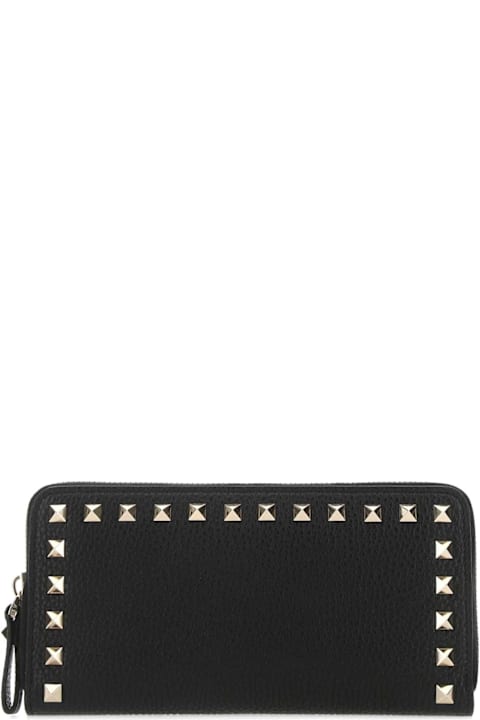 Valentino Garavani Accessories for Women Valentino Garavani Black Leather Rockstud Wallet