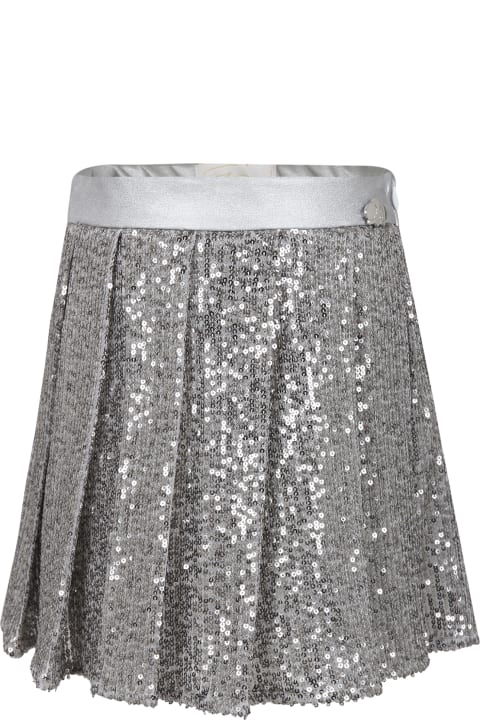 Silver Skirt For Girl With Sequins
