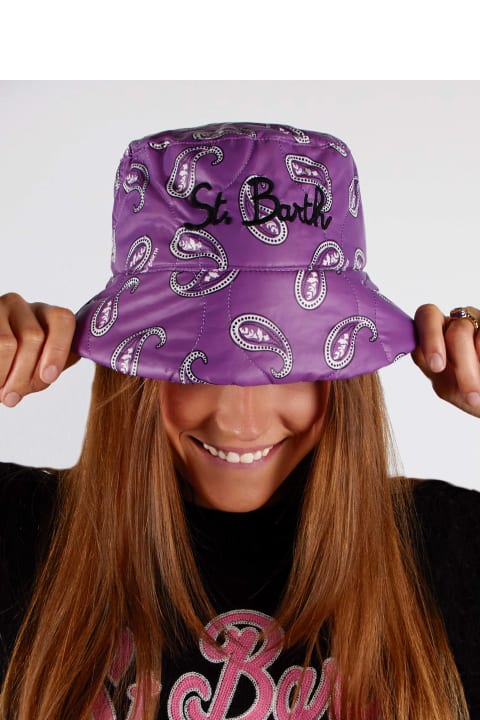 Homeware MC2 Saint Barth Woman Bucket Hat With Paisley Print