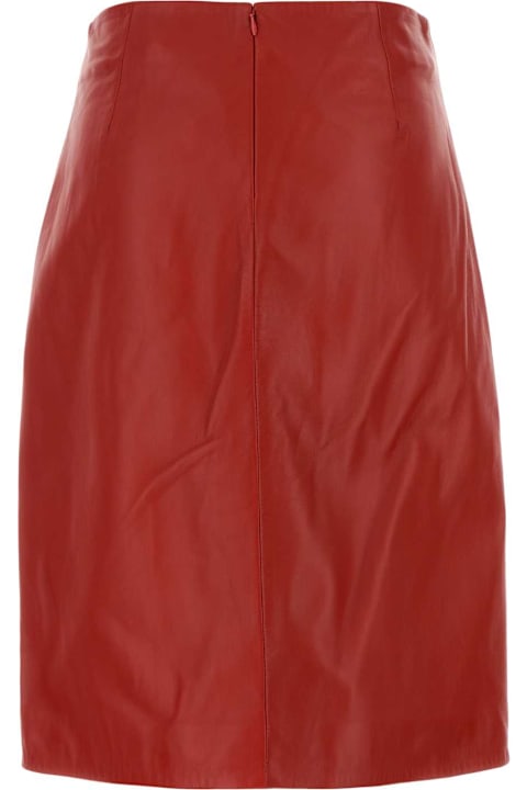 Loulou Studio for Women Loulou Studio Red Leather Ekare Skirt