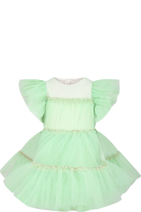 Billieblush for Kids Billieblush Green Tulle Dress For Girl