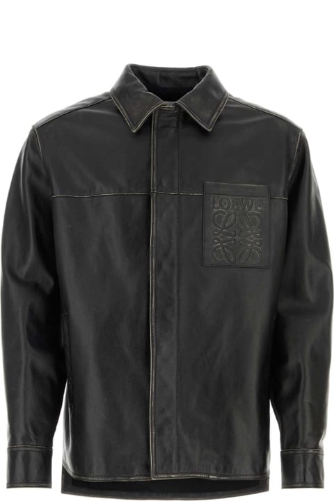 Clothing for Men Loewe Black Nappa Leather Shirt