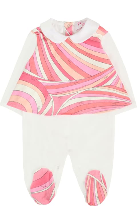 Pucci for Baby Girls Pucci Pink Suit For Baby Girl With Print