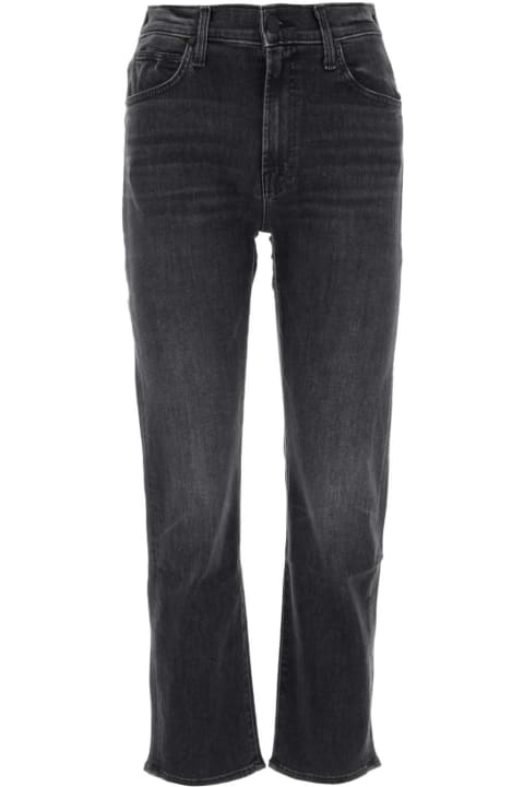 Mother Clothing for Women Mother Black Stretch Denim The Ditcher Zip Ankle Jeans