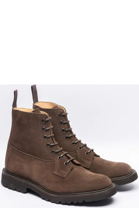 Tricker's Boots for Men Tricker's Burford Brown Suede Lace-up Boot Vibram Sole