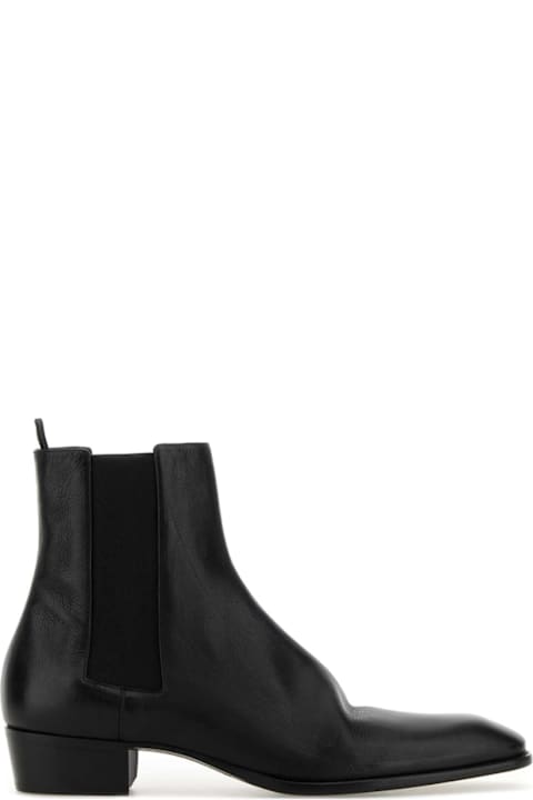 Homeware Saint Laurent Black Leather Chelsea Stanton Ankle Boots