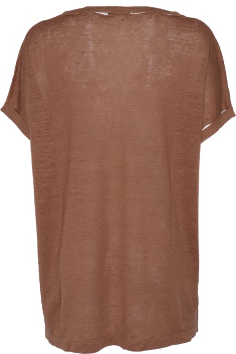 Clothing for Women Kangra Brown Short Sleeved Sweater