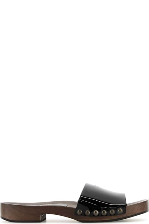 Shoes for Women Miu Miu Black Leather Clogs