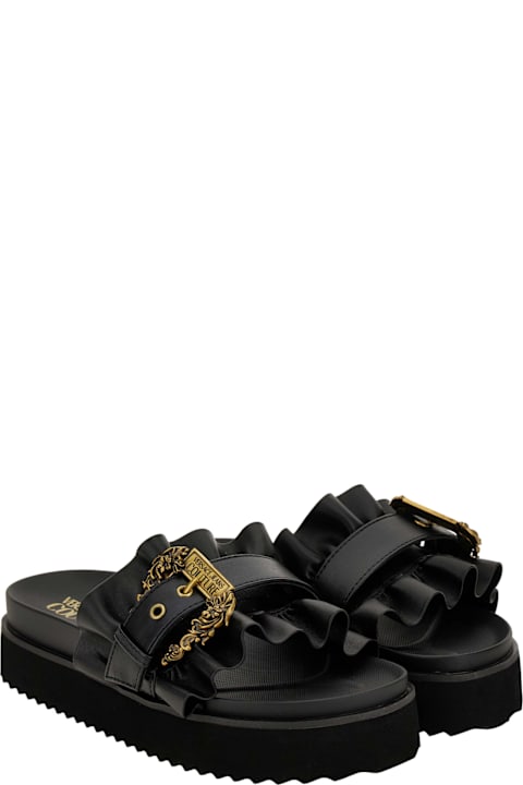 Versace Jeans Couture Black Sandals | italist