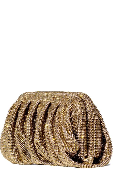 Benedetta Bruzziches Clutches for Women Benedetta Bruzziches Gold-tone Venus La Grande Crystal Clutch Bag