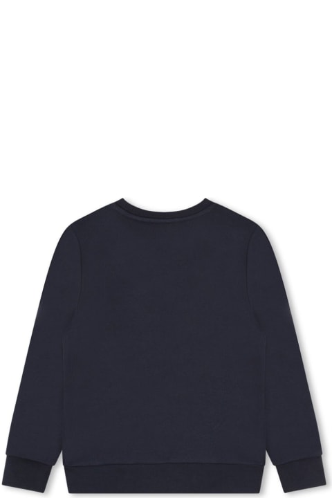 Sweaters & Sweatshirts for Boys Hugo Boss Hugo Boss Felpa Blu Navy In Misto Cotone Bambino